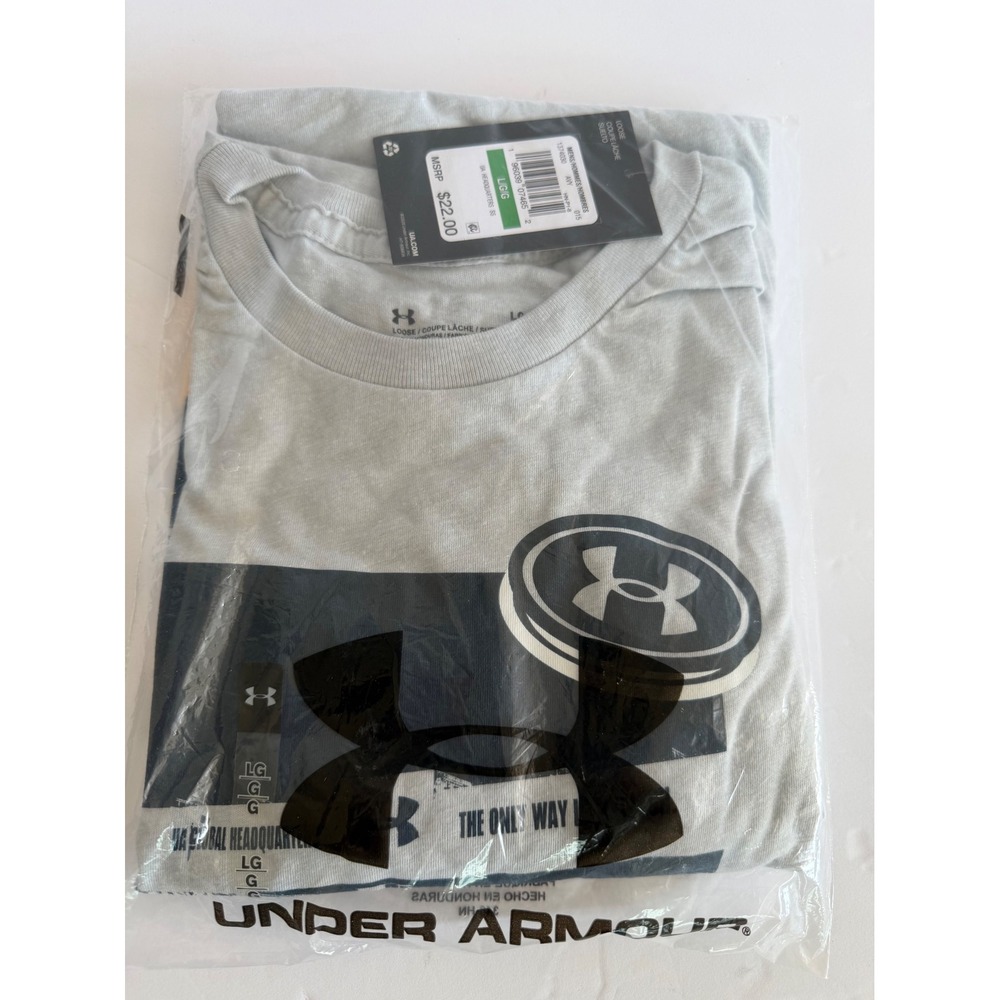 Under Armour Mens UA Headquarters SS Graphic T-Shirt Gray Athleisure Large NWT